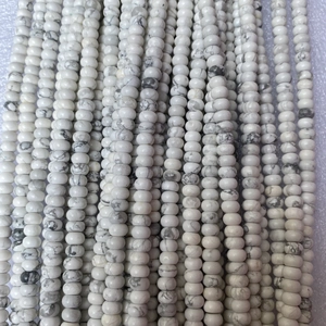 Λευκές χάντρες howlite με φυσικές γκρι φλέβες για κατασκευή κοσμημάτων DIY
