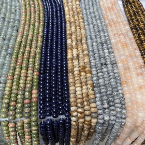 Cuentas de Piedra Natural Ábaco Rondelle Cuentas Espaciadoras Sueltas para Fabricación de Joyería DIY Pulsera Collar Ojo de Tigre Labradorita Unakita