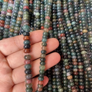 Natural agate abacus beads in mixed earthy tones for DIY jewelry making and bracelets
