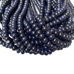 Cuentas de piedra arenisca azul brillante en forma de ábaco para joyería artesanal DIY