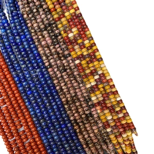 Lapis and carnelian abacus beads for DIY jewelry making in vibrant mixed colors