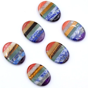 Polished seven chakra natural stone set for meditation and yoga healing
