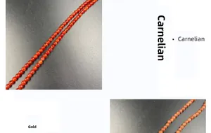 Detailed close-up of 4mm Carnelian and goldstone round gemstone beads for DIY jewelry