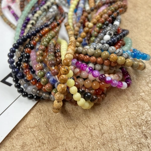 4mm natural gemstone beads set including agate and amazonite for DIY jewelry making