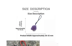Guida alle taglie della collana di ametista con dimensioni 13-14 cm di altezza e 30-35 mm di larghezza