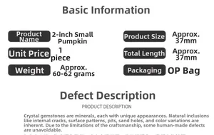 Specifiche dettagliate e dimensioni per la zucca decorativa in pietra naturale da 37mm