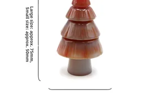 Detailed size comparison of agate Christmas tree ornaments in 75mm and 50mm height