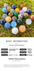 Detailed view of 12mm undrilled polished crystal spheres with natural gemstone texture