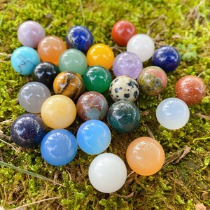 Mini Polished Crystal Spheres Gemstone Balls No Hole Loose Beads For DIY Jewelry Making Crafts Healing Stones Mixed Colors