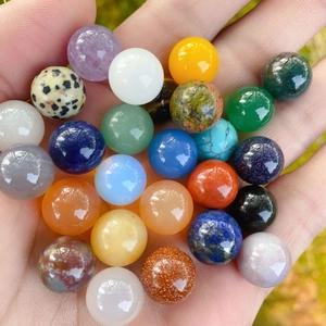 Polished 12mm natural mixed gemstone round beads including amethyst and agate