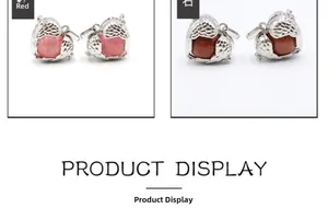 Detailed view of owl-shaped pendants in rose quartz and goldstone with silver metal carvings