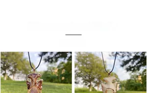 Pfeilkopf-Anhänger mit Naturkristallstein in Vintage-vergoldetem Metallrahmen