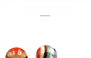 Polished 20mm healing crystal ball with multi-color natural gemstone layers for yoga