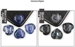 Polished 25mm heart stones in Blue Sodalite and Black Labradorite minerals