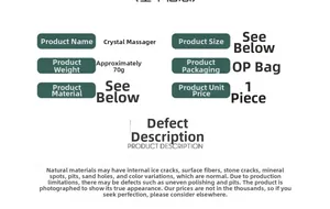 Detailed specifications of the 70g natural rose quartz facial massage roller in OPP bag