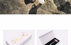 Rullo per il viso in quarzo rosa naturale in una raffinata scatola regalo magnetica