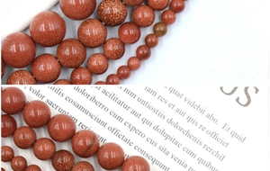 Detailed size comparison of golden sand stone round beads for DIY jewelry making