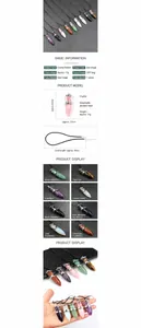 Detailed size chart and dimensions of the amethyst bullet stone pendant with leather cord