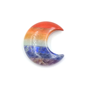 Pendentif Croissant de Lune et Étoile en Pierre de Chakra Naturelle Cristal de Guérison Reiki Pierre de Méditation pour DIY Bijoux