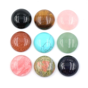 20mm Gemma Naturale Sintetica Cabochon Rotondo Retro Piatto Pietra Lucidata Per Fai-da-te Creazione Gioielli Collana Pendente
