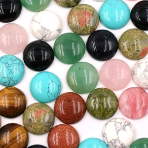 Vari cabochon tondi da 20 mm in agata e quarzo naturale per creazione gioielli fai-da-te