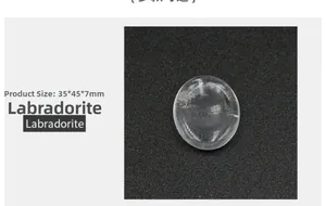 Pietra gua sha ovale in cristallo bianco lucido con dimensioni di 35x45x7 mm