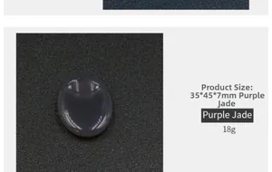 Dettaglio della pietra Gua Sha in agata viola 35x45mm con dimensioni del prodotto
