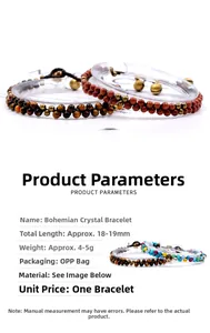Detail of bohemian tiger eye stone woven bracelet with adjustable cord and beads