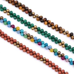 Bohemian braided natural stone bracelets featuring green aventurine and tiger eye beads