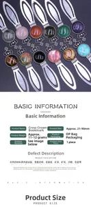 Detailed chart showing vintage crown bookmarks with natural gemstone specs and dimensions