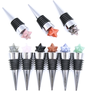 Natural Crystal Merkaba Star Wine Bottle Stopper Zinc Alloy Reusable Vacuum Sealer Decorative Champagne Plug Barware Accessory