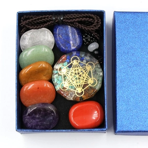 Pierres De Guérison Chakra Avec Collier Pendentif Orgone Cube De Métatron Cristaux Naturels Méditation Bijoux Yoga