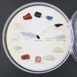 15PCS Natural Crystal Agate Mineral Ore Specimen Clock Collection for Geology Teaching