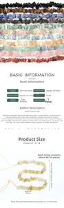Detailed chart of natural irregular crystal beads showing sizes and various stone textures