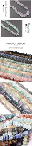 Macro detail of irregular natural amethyst and fluorite crystal stone beads for DIY jewelry