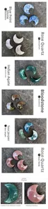 Makroaufnahme der polierten Textur verschiedener 30 mm Naturstein-Halbedelsteinmonde
