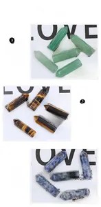 Detailed grid of hexagonal crystal points in Green Aventurine, Tiger Eye, and Bluestone