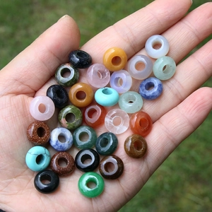 Diverses perles en cristal naturel et agate 6x12mm à grand trou pour bijoux DIY