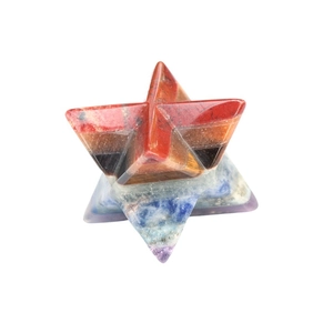 Handcrafted seven chakra natural crystal stone Merkaba star for meditation and healing