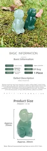 Detailed size and weight specs for the 1.5-inch Green Aventurine dog figurine carving
