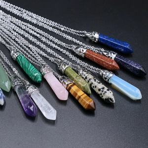 Halskette Mit Hexagonalem Kristallanhänger Legierungskappe Und Kette Minimalistischer Heilstein Schmuck Für Damen Geschenk
