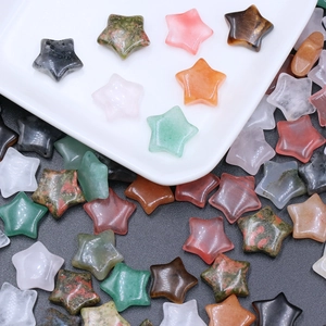 Polierte 15mm sternförmige Naturkristallsteine für DIY-Schmuck und Handyhüllen-Deko