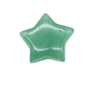Polierter 15mm fünfzackiger Stern aus grünem Aventurin-Naturstein für DIY-Zubehör