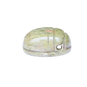 Green aventurine ladybug stone carving pendant with hole for jewelry making DIY