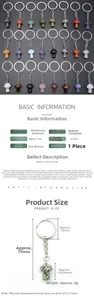 Detailed size specifications for mushroom gemstone keychains with 15x20mm dimensions