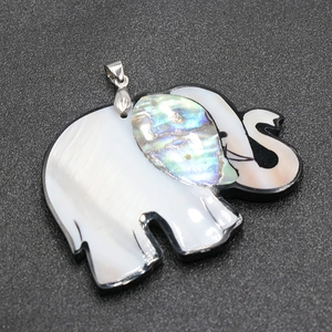 Collier Pendentif Éléphant Nacre Blanche Coquille Abalone Bijoux Animaux Faits Main Style Ethnique Naturel Femmes