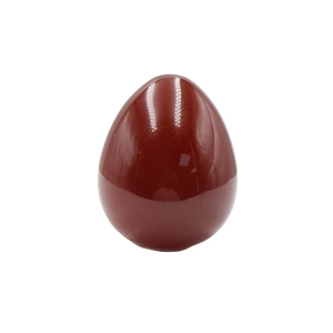 Polished egg-shaped red jasper stone gemstone for Easter decoration, 20mm height