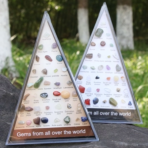 Natural Crystal Mineral Ore Specimen Collection Triangular Transparent Display Box Educational Learning Rocks Decor Home