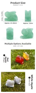 Dimensions détaillées de lapins en cristal d'agate et aventurine verte de 1 pouce