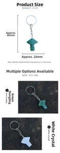 Detail shot of mushroom-shaped natural stone keychain with size labels 80mm and 26mm